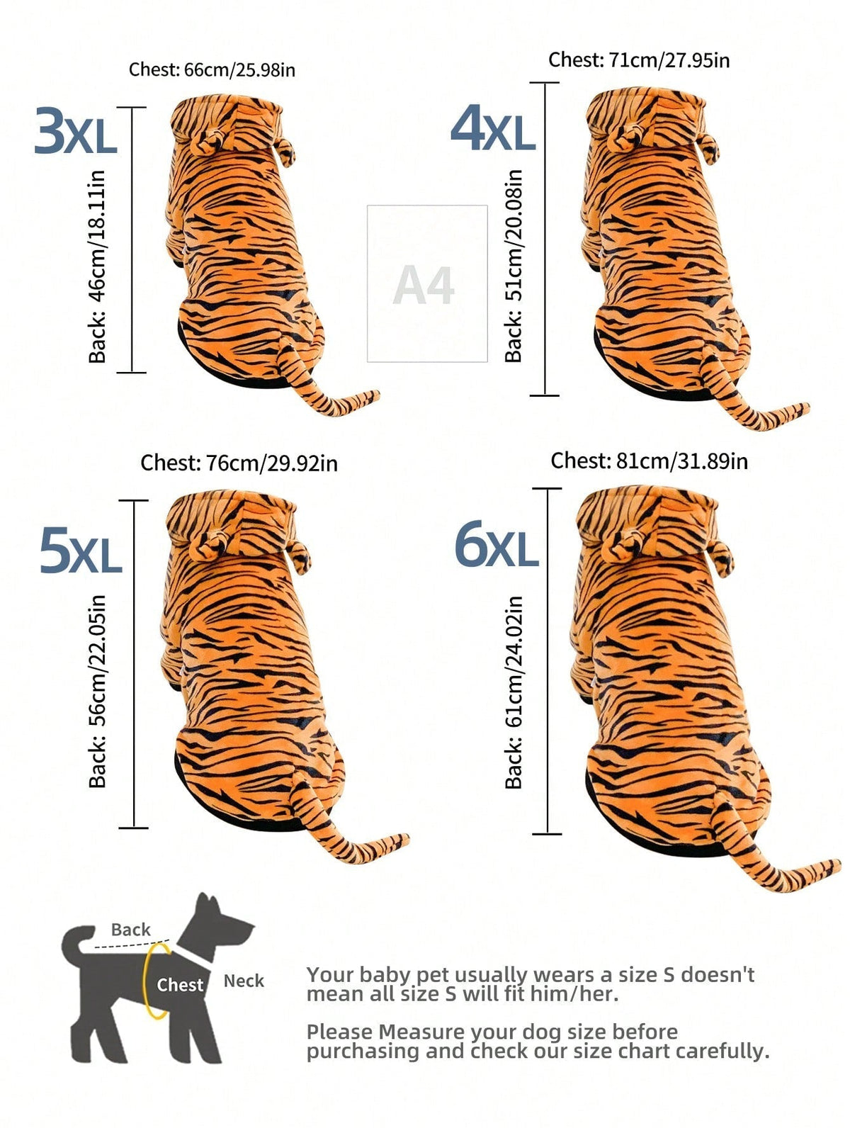 1pc Winter Warmer Pet Clothes For Medium To Large Sized Dogs Such As Golden Retriever / Labrador, With Funny Tiger Costume Design