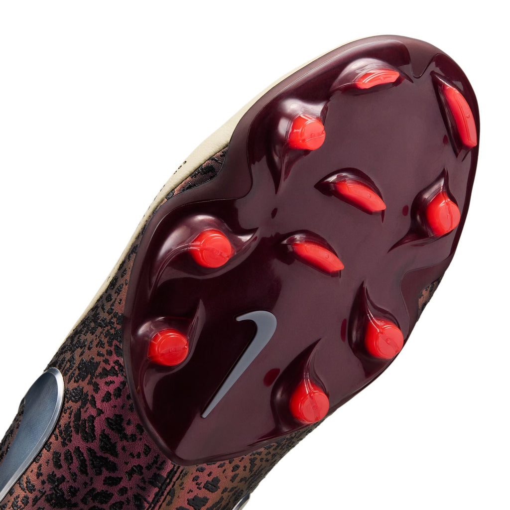 Nike United Tiempo Maestro Elite Firm-Ground Soccer Cleats- Fossil/Metallic Silver/ Burgundy Crush