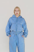 LIMITED EDITION -- MARX STUDDED SWEAT JACKET -- BLEU SKIE