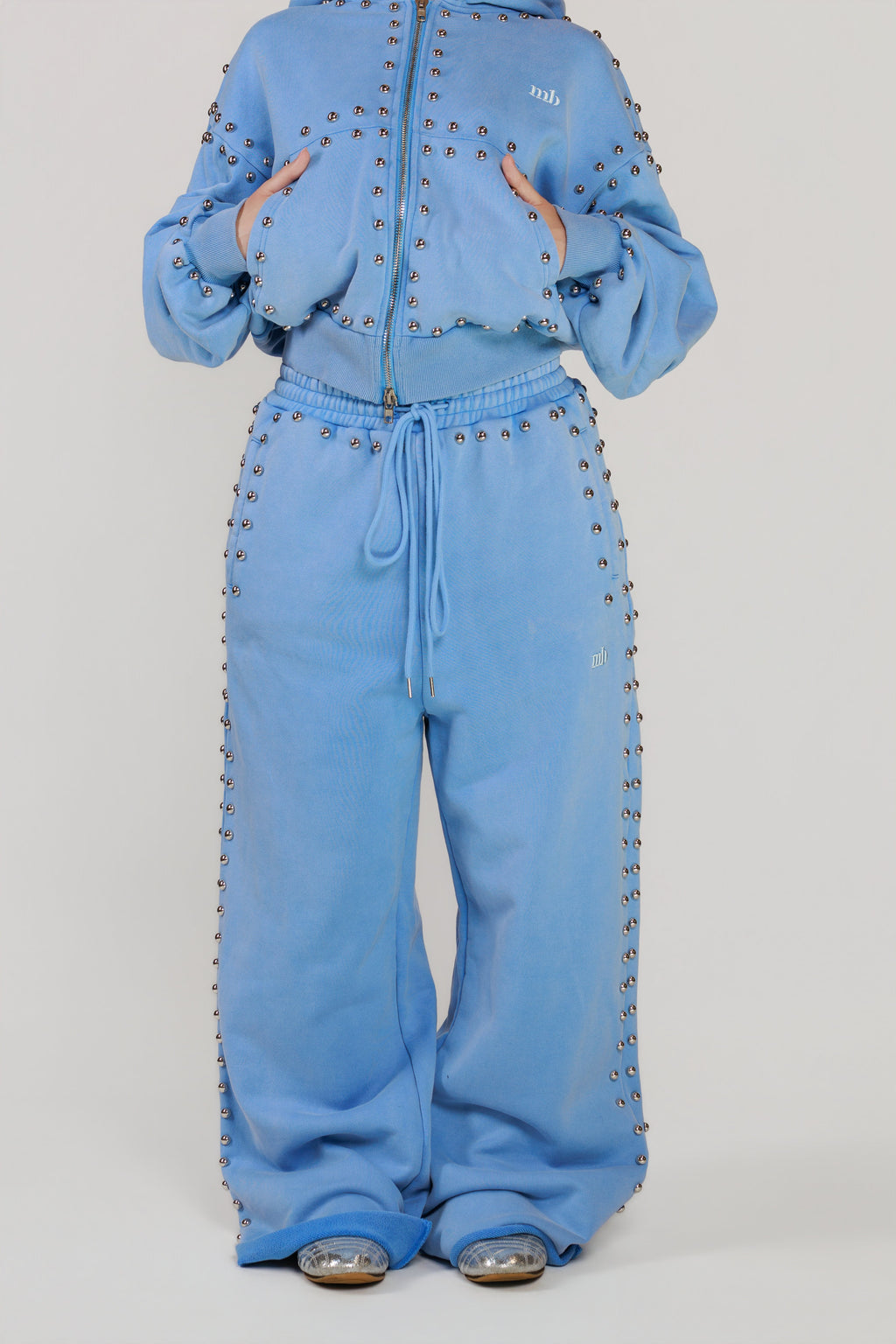 LIMITED EDITION -- MARX STUDDED SWEAT PANT -- BLEU SKIE