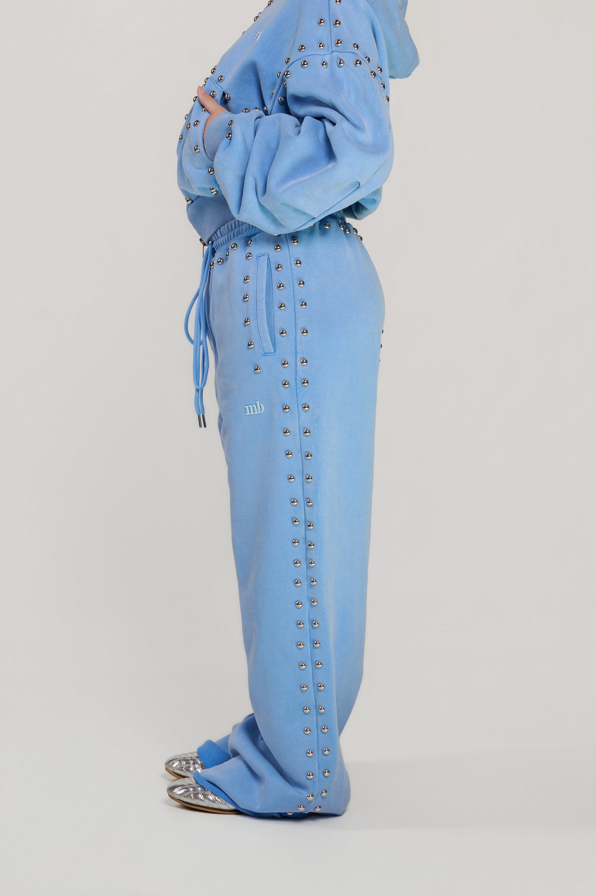 LIMITED EDITION -- MARX STUDDED SWEAT PANT -- BLEU SKIE
