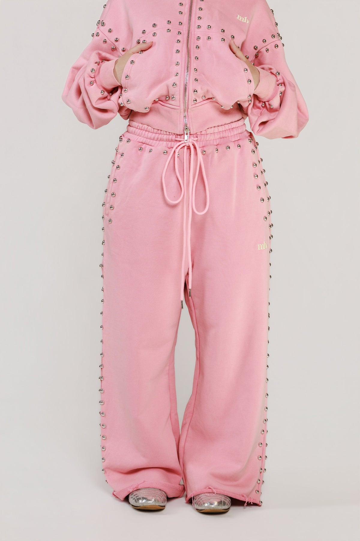 LIMITED EDITION -- MARX STUDDED SWEAT PANT -- BUBBLE GUM