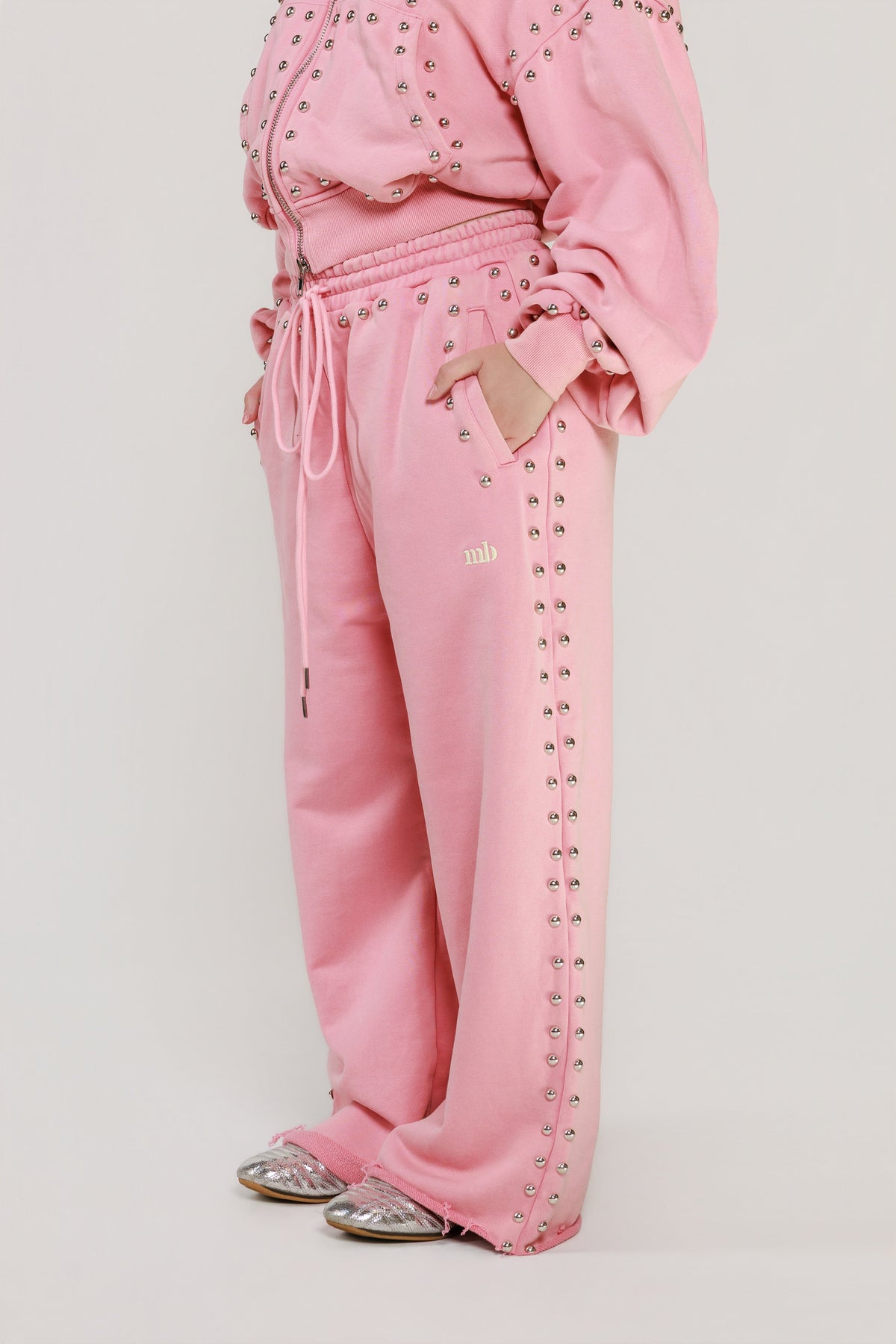 LIMITED EDITION -- MARX STUDDED SWEAT PANT -- BUBBLE GUM