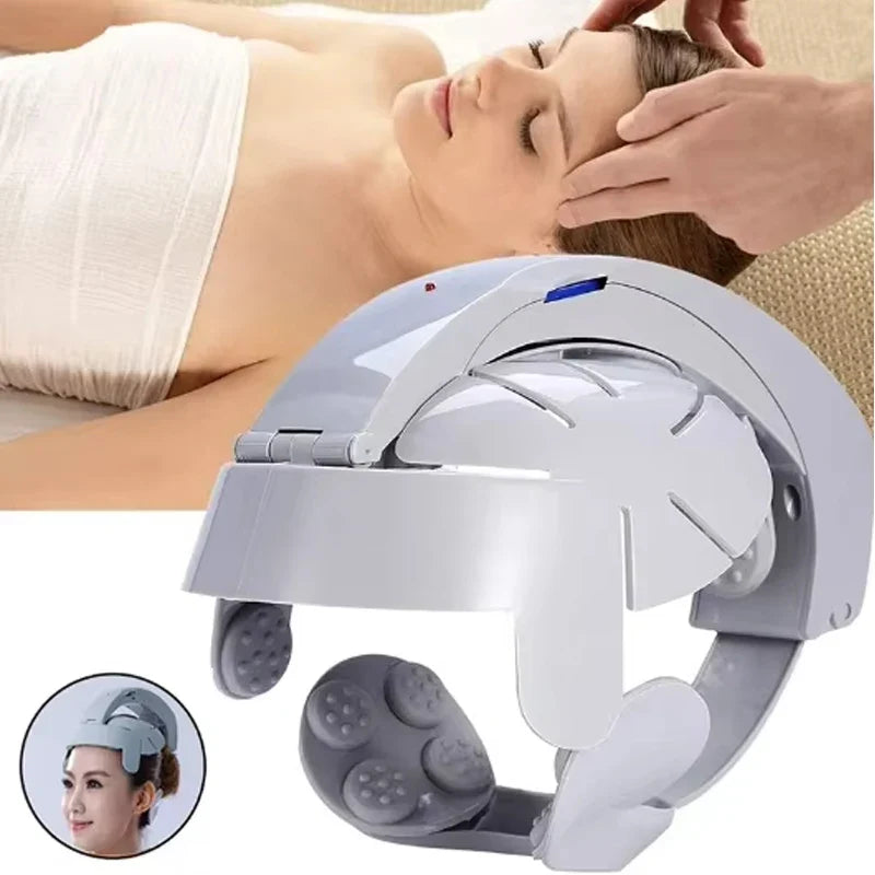 Electric Scalp Massager Helmet – 8-Level Vibration Head Massage