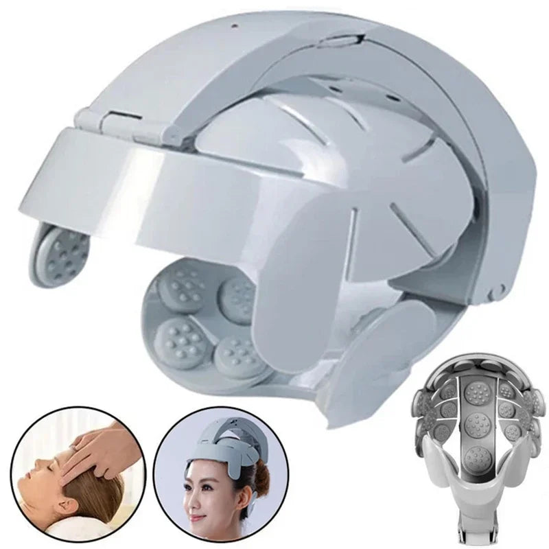 Electric Scalp Massager Helmet – 8-Level Vibration Head Massage