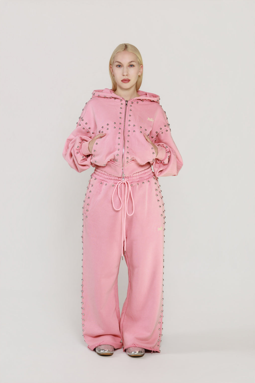 LIMITED EDITION -- MARX STUDDED SWEAT JACKET -- BUBBLE GUM