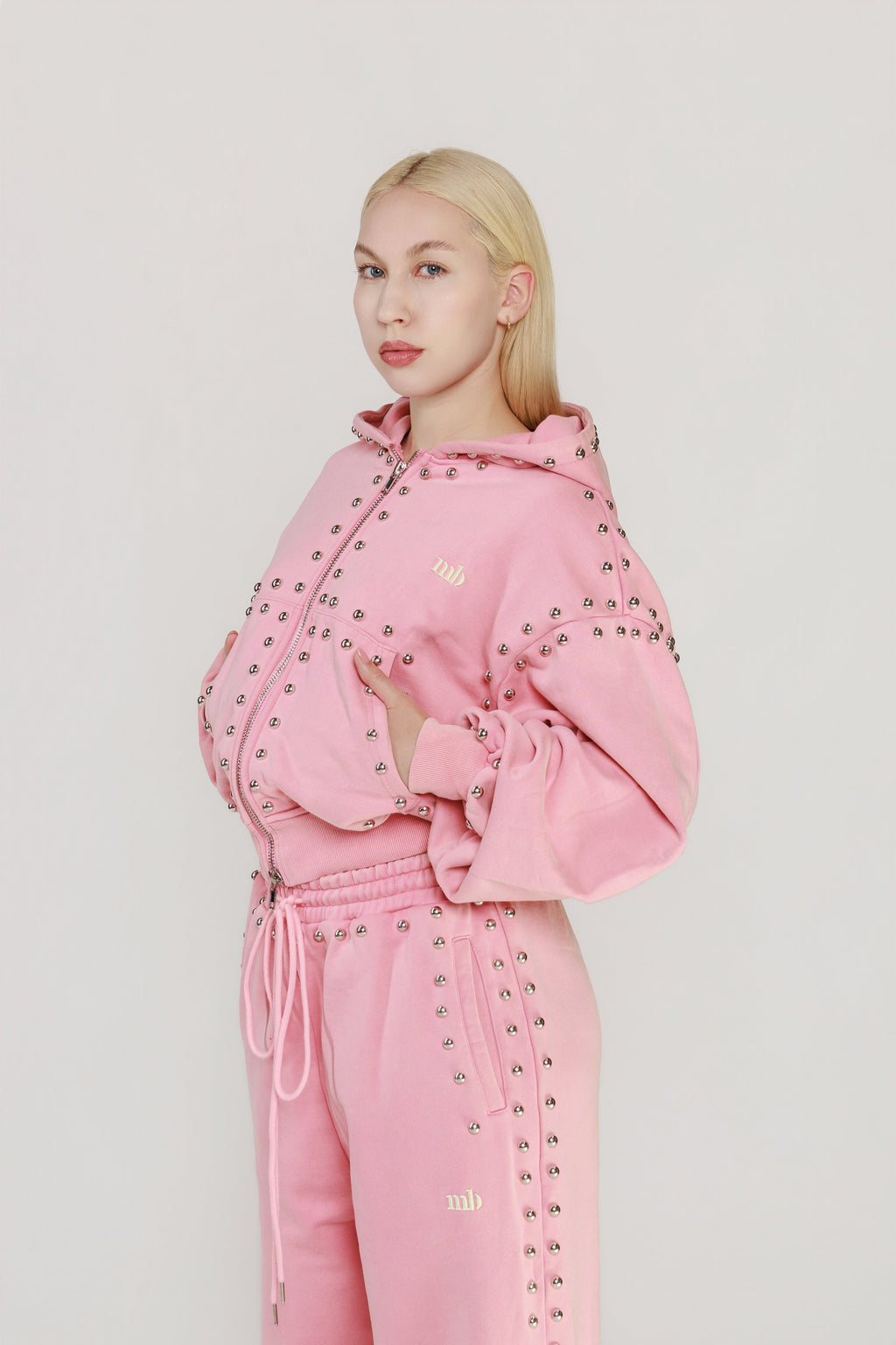LIMITED EDITION -- MARX STUDDED SWEAT JACKET -- BUBBLE GUM