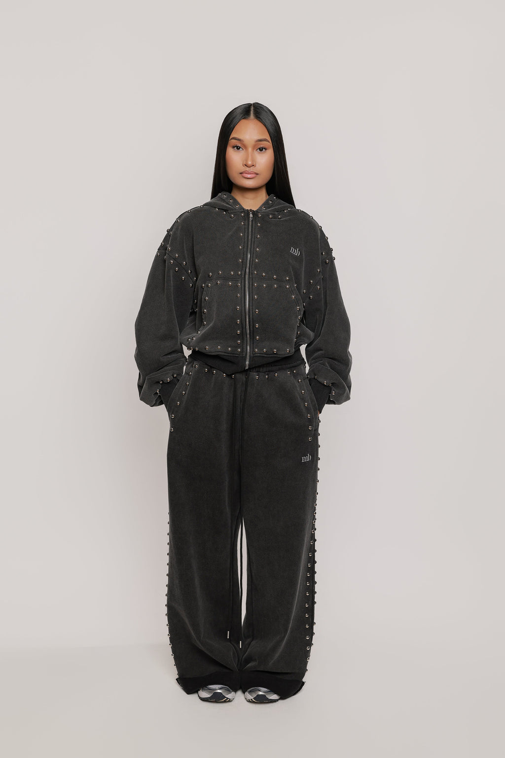 MARX STUDDED SWEAT PANT -- BLACK