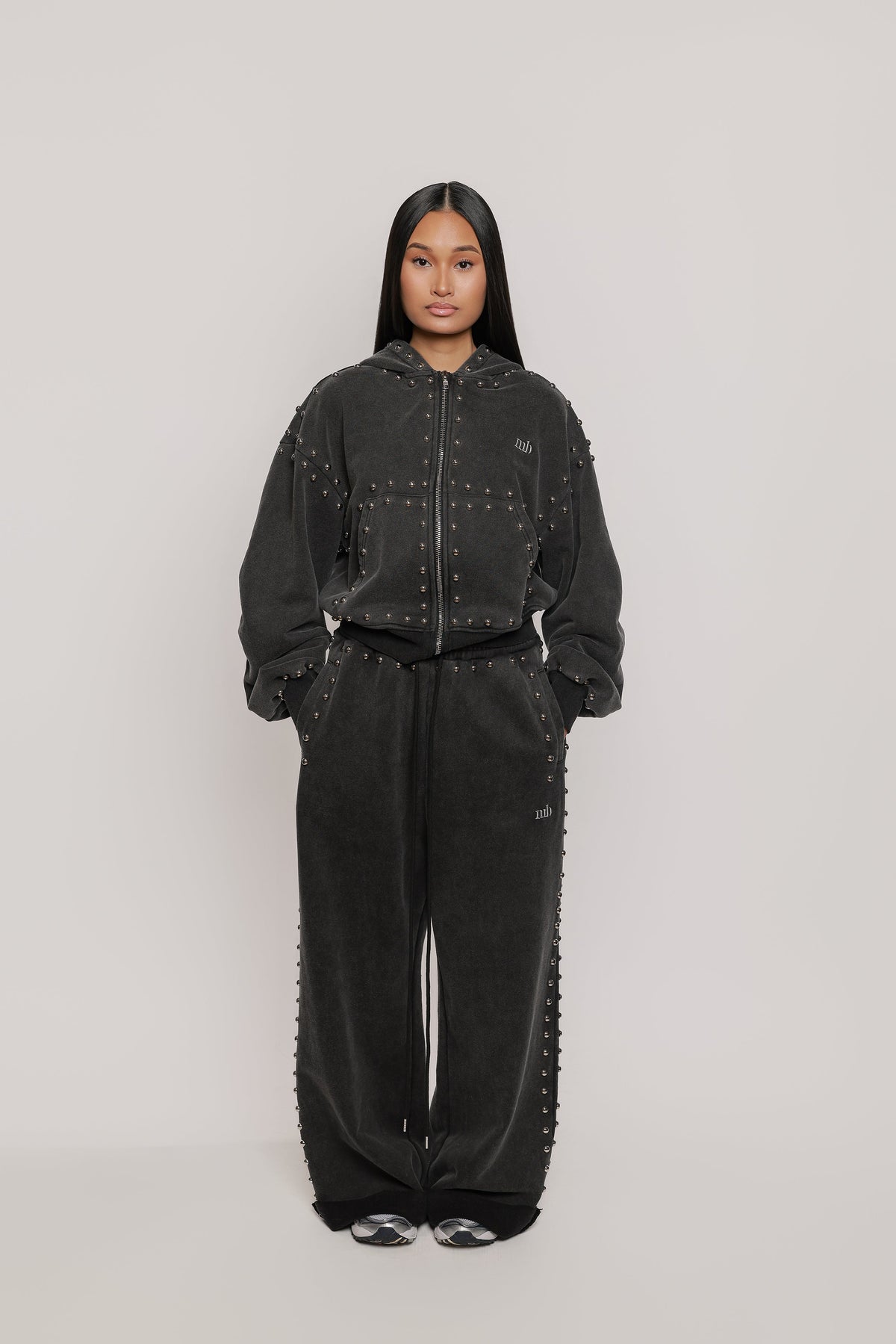 MARX STUDDED SWEAT PANT -- BLACK