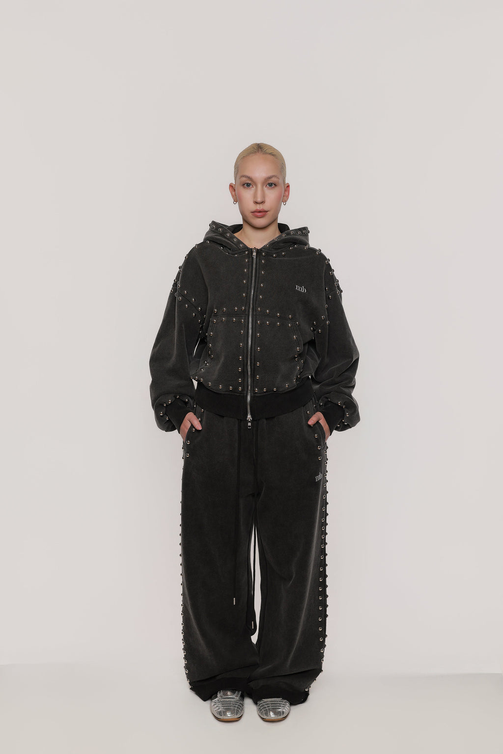 MARX STUDDED SWEAT PANT -- BLACK