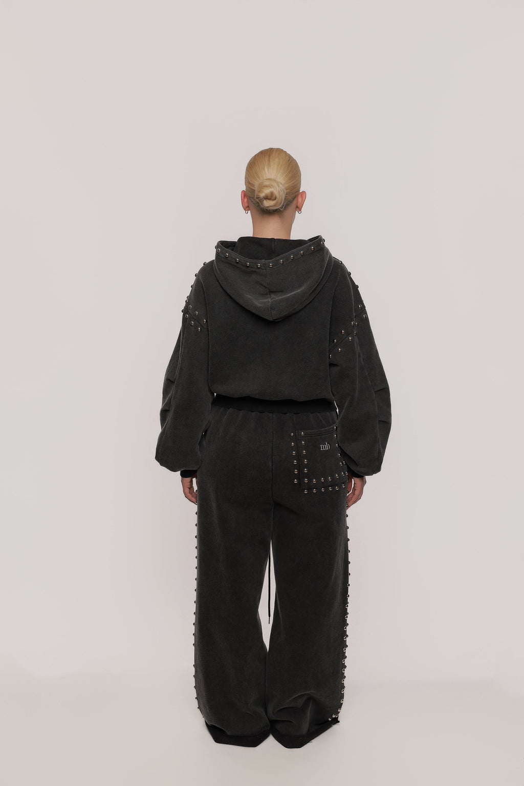 MARX STUDDED SWEAT PANT -- BLACK