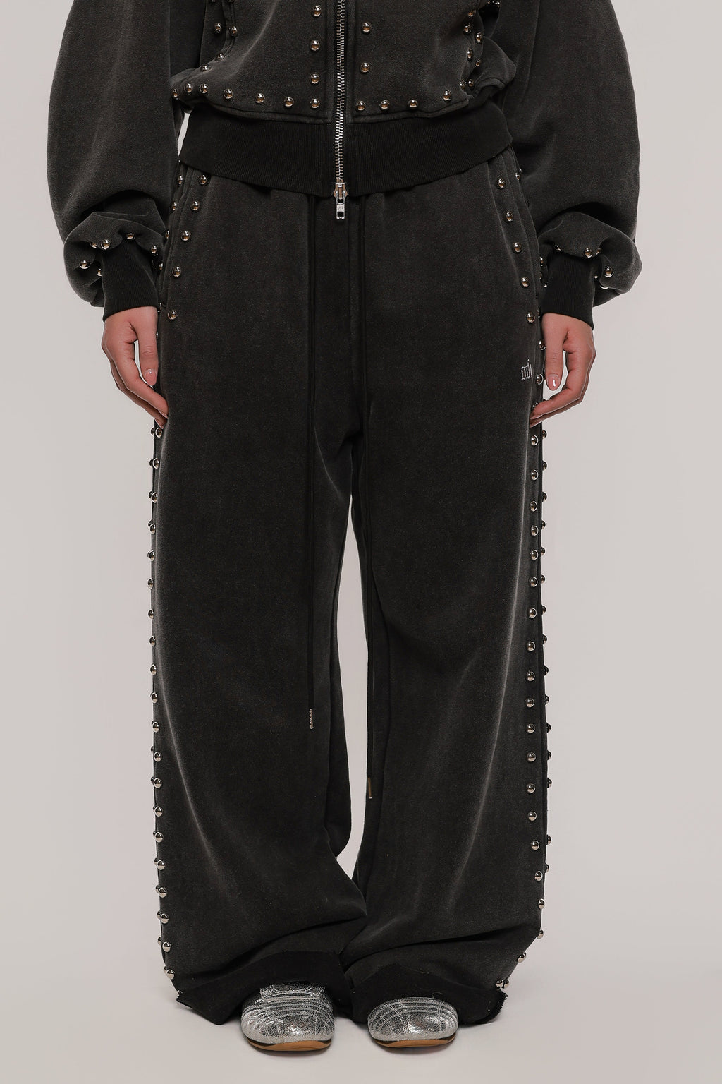 MARX STUDDED SWEAT PANT -- BLACK