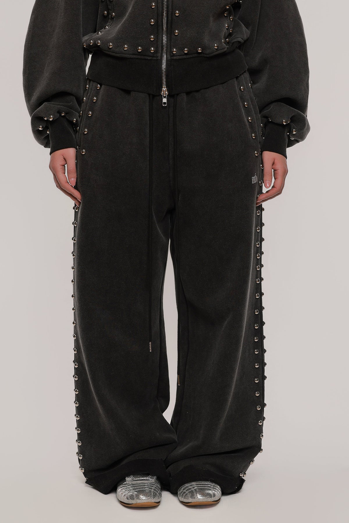 MARX STUDDED SWEAT PANT -- BLACK