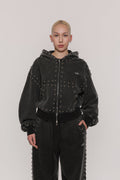 MARX STUDDED SWEAT JACKET -- BLACK