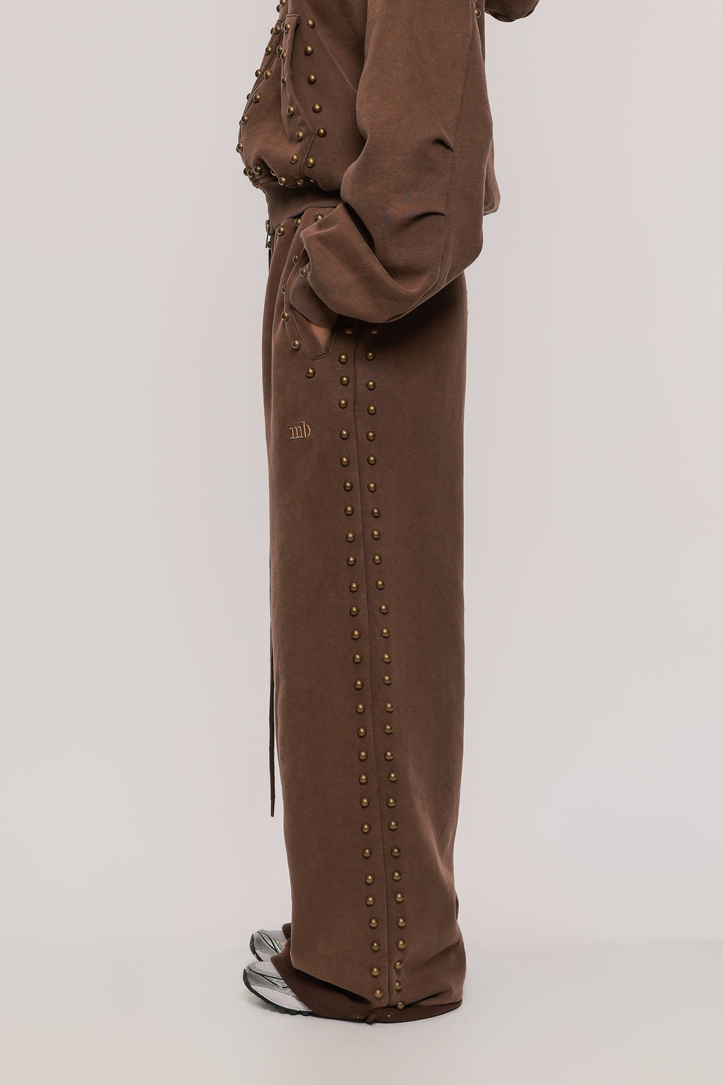 MARX STUDDED SWEAT PANT -- BROWN
