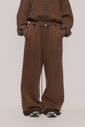 MARX STUDDED SWEAT PANT -- BROWN